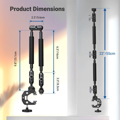 NEEWER 22" Brazo Mágico con Abrazadera Soporte para Móvil con Cámara de Escritorio con Brazo Articulado Doble Rótula 1/4" 3/8" Rosca para ARRI Compatible con iPhone DSLR Action Camera Luz Video, UA057