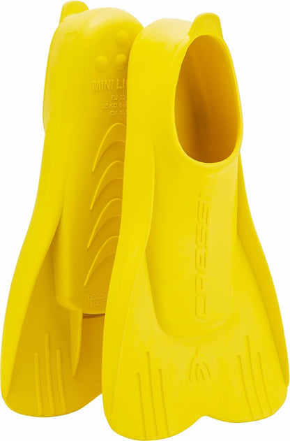 Cressi - Aletas flotantes Cortas para Aprender a Nadar, para niños de 1 año en adelante, Mini luz: diseñadas en Italia - Amarillo - 32 - 33