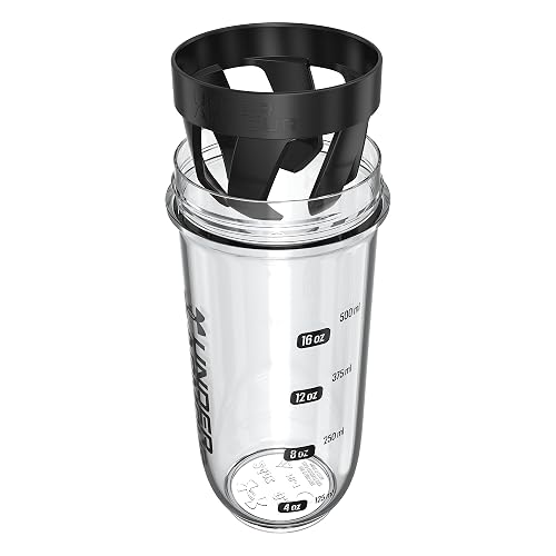 Under Armour UA Clarity - Botella mezcladora de 709.765 ml, transparente, color negro, OSFA