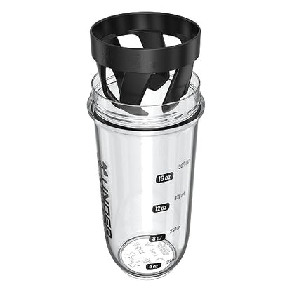 Under Armour UA Clarity - Botella mezcladora de 709.765 ml, transparente, color negro, OSFA
