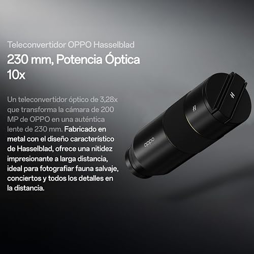 Kit Teleconvertidor OPPO x Hasselblad para Find X9 Pro | 230 mm, Potencia Óptica 10x