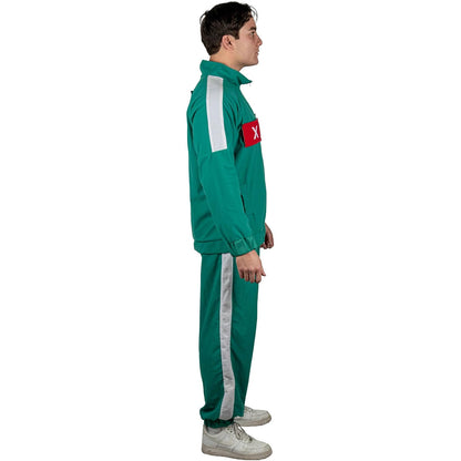 REV Disfraz de Jugador para Adulto – Licencia Oficial El Juego del Calamar – Color Verde – Traje Completo – Cosplay | Halloween | Fiesta | Ropa Temática Talla M