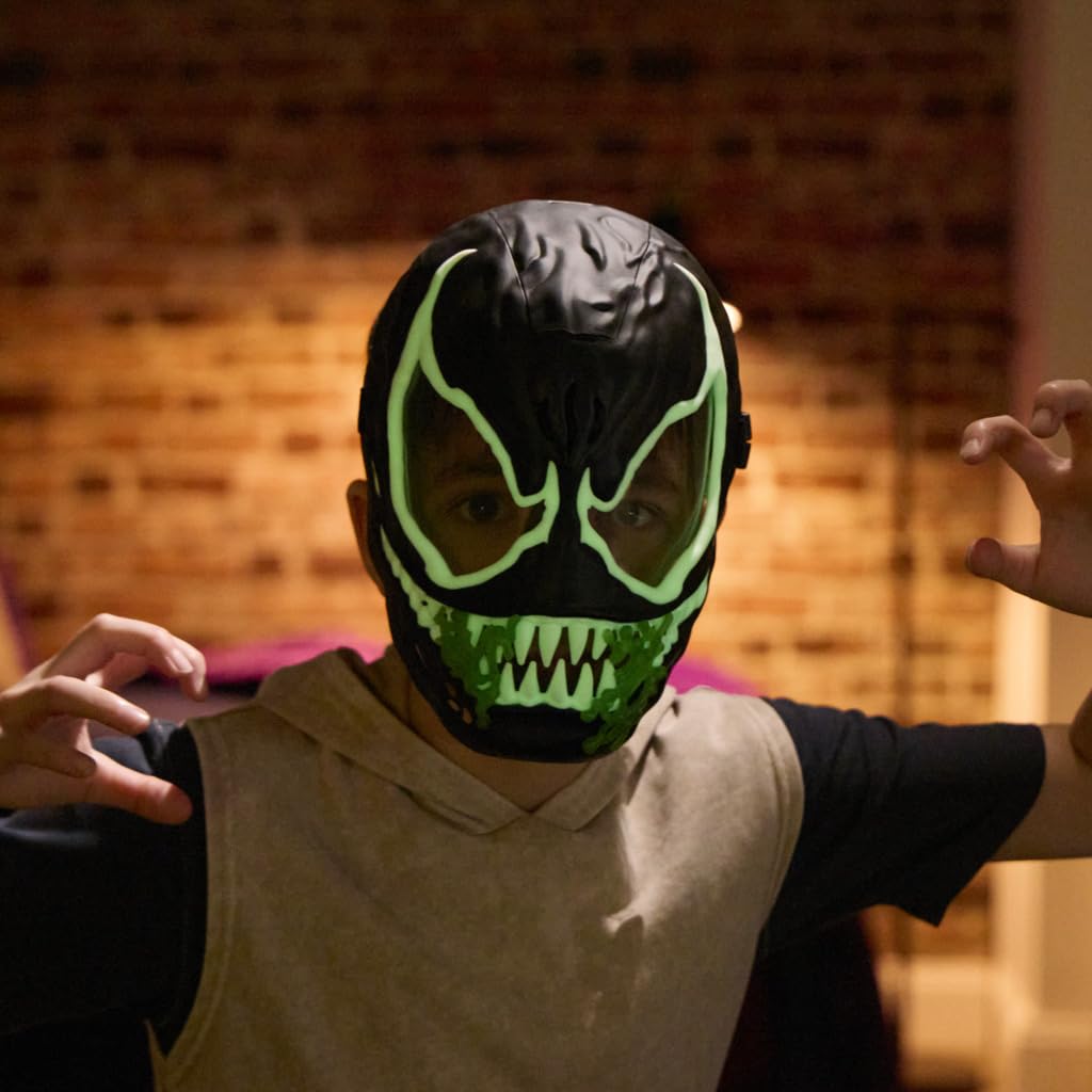 Hasbro Marvel Spider-Man VenomVersus - Máscara de Juguete Fluorescente con Sonido para Cosplay y Juegos de rol para niños y niñas a Partir de 5 años