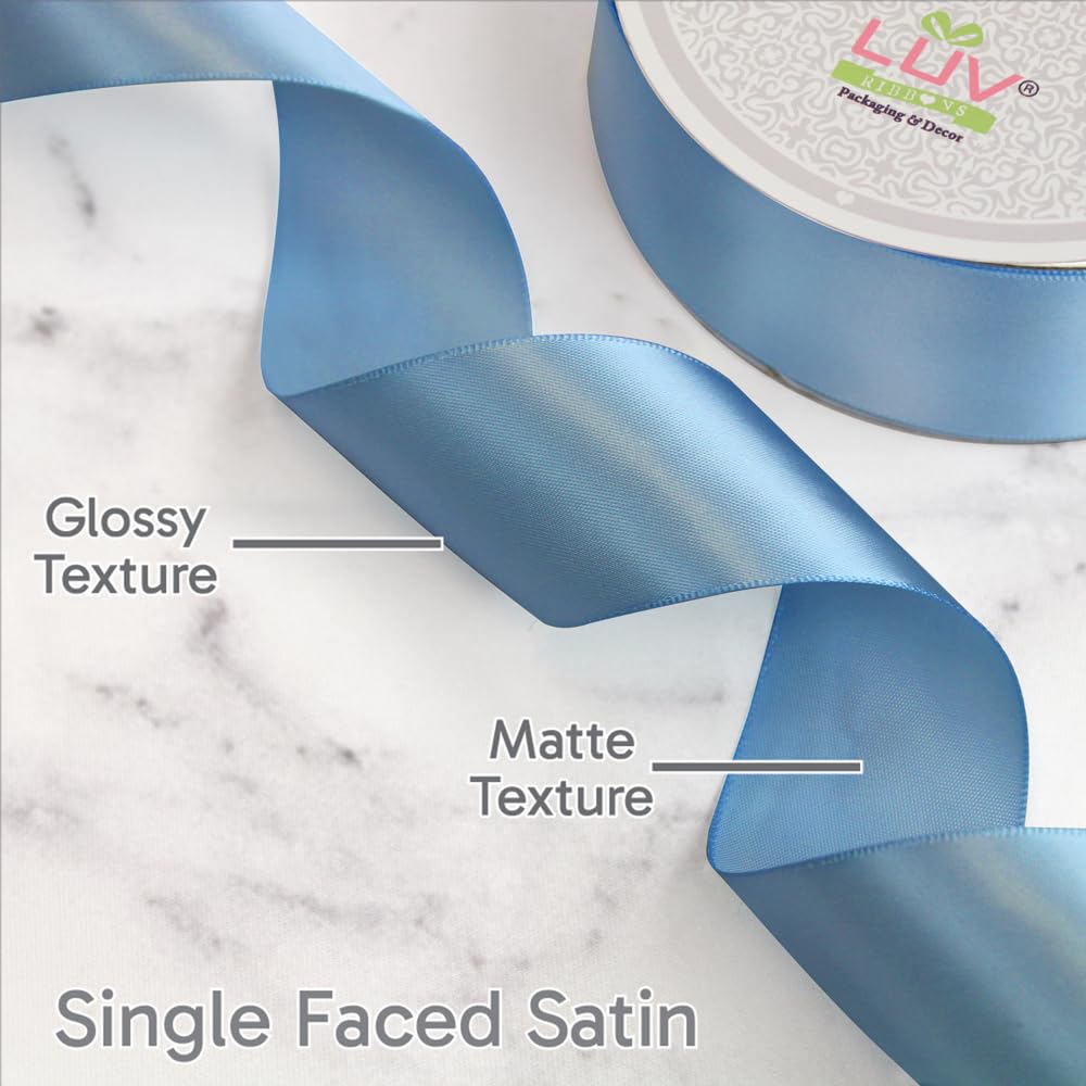 Creative Ideas Solid Satin Ribbon, 1-1/2-Inch by 50 Yard, Antique Blue, Solid
