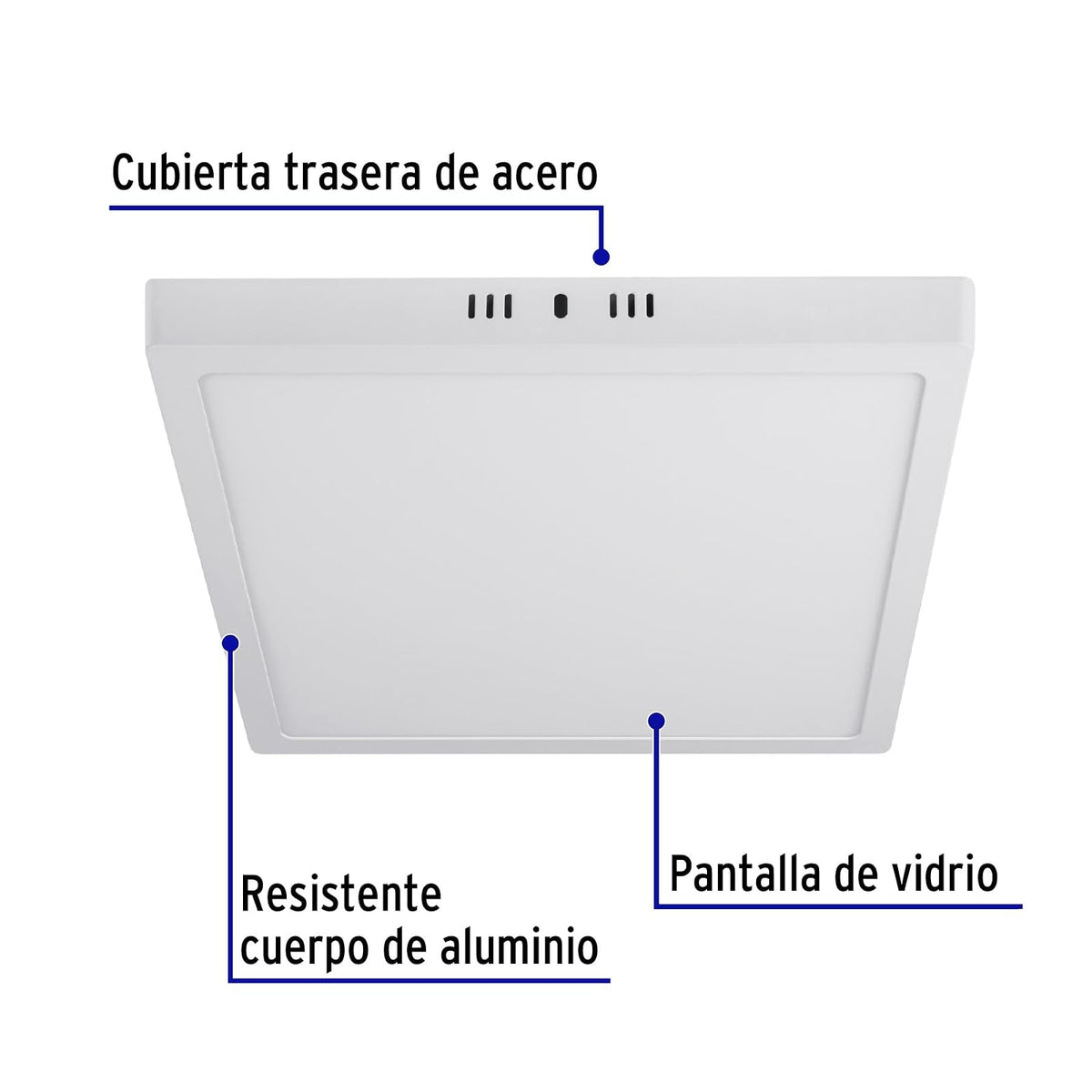 Volteck Lait PLA-213L, Luminario LED cuadrado tipo plafón 24 W color blanco luz de día
