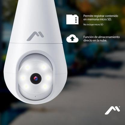 Mitzu Cámara WiFi Robotizada MSC-2012 para Socket | Visualiza con Smartphone, 360 grados