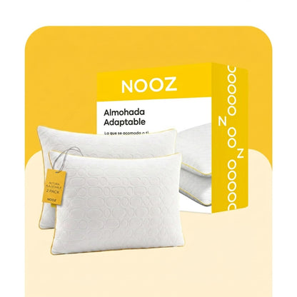 Nooz Almohadas Pack de 2 Adaptables Estándar Memory Foam Ajustables Altura Personalizable Soporte Cuello