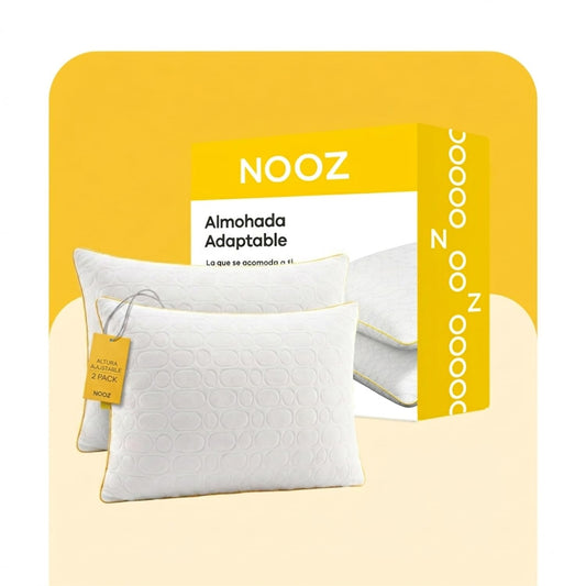 Nooz Almohadas Pack de 2 Adaptables Estándar Memory Foam Ajustables Altura Personalizable Soporte Cuello