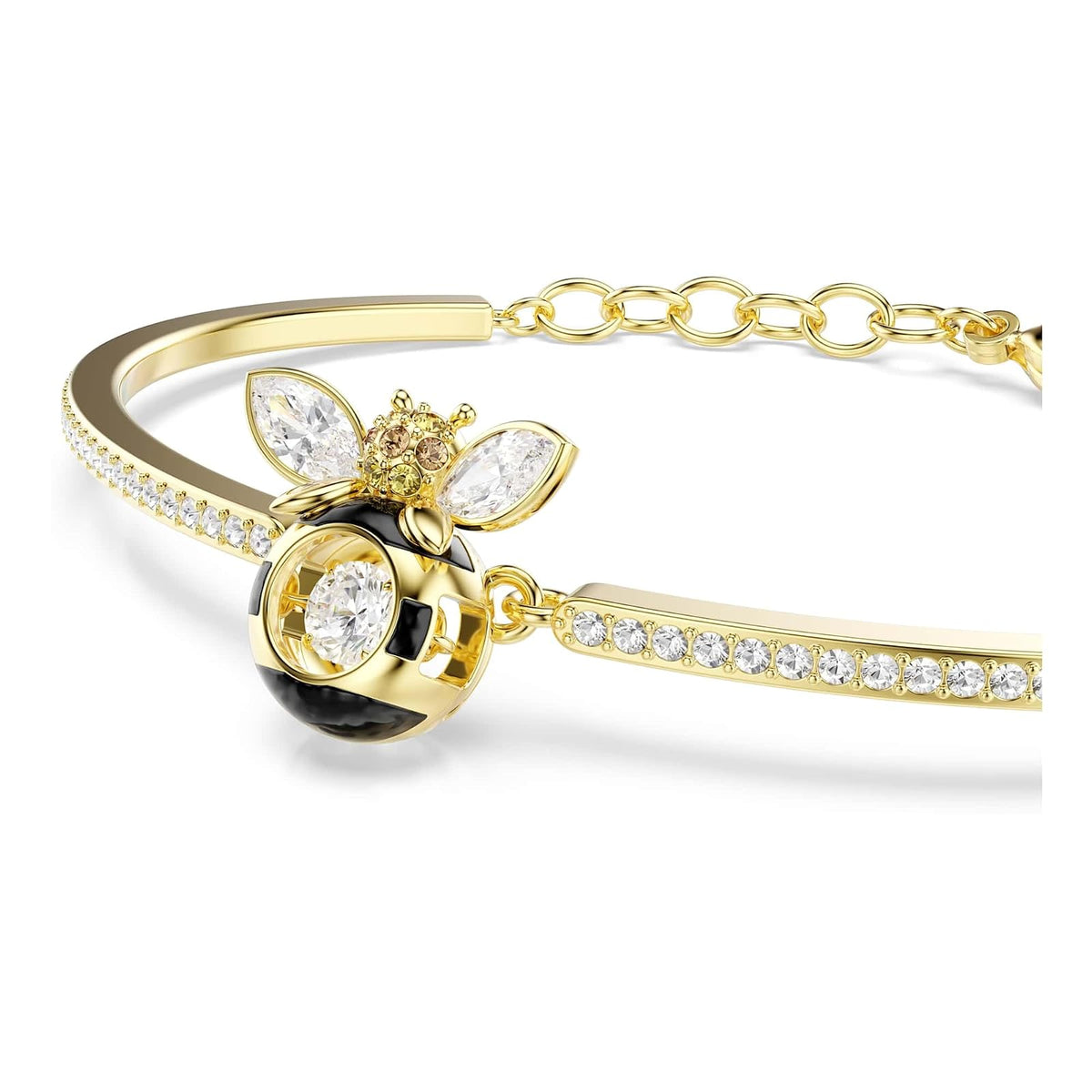 Pulsera Swarovski Idyllia, cortes mixtos, abeja, multicolor, oro-tSwarovski chapado en uno