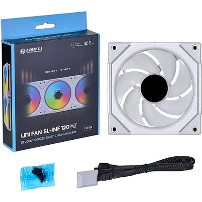 Lian Li UNI Fan SL-INF 120 RGB Infinity Mirror ARGB Ventilador 120 mm Blanco 1 paquete