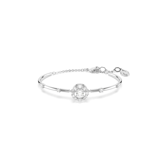 pulsera Swarovski Constella, corte redondo, diseño de Swarovski One, blanco, baño de rodio