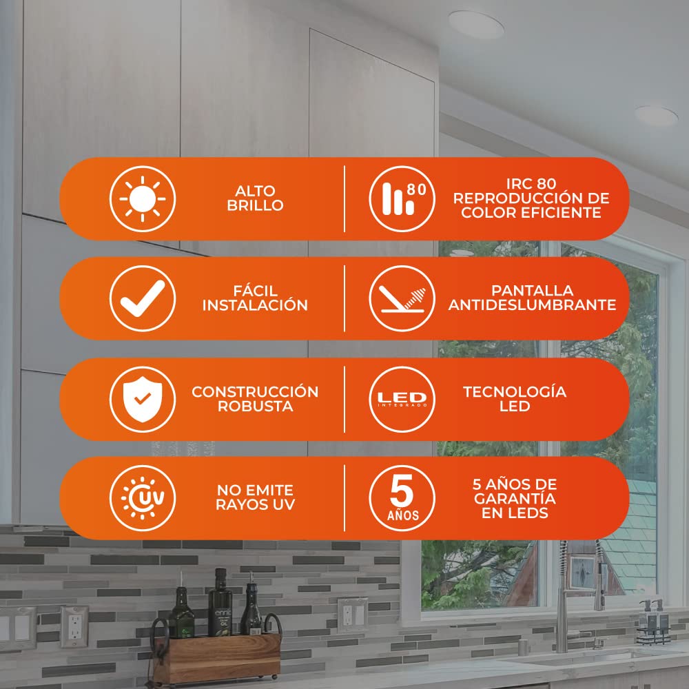 Tecnolite Lámpara Plafón LED de Sobreponer 24 W, Luz de Día, Interiores, No atenuable, LED integrado