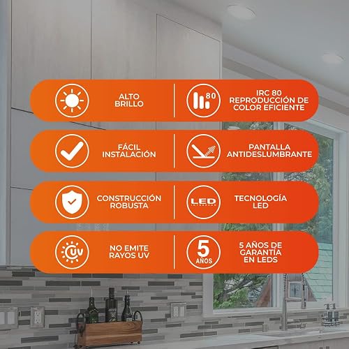 Tecnolite - Lámpara Plafón LED Techo 18 W, Luz Suave Cálida, Iluminación Interiores, No atenuable, LED integrado