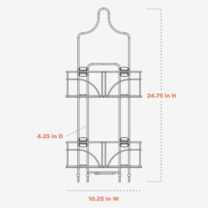 Zenna Home Zenith Products 7446ss - Organizador de regadera Extensible para regadera de Mano o Botellas Altas, Bronce, 1