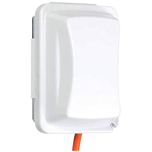 Taymac - Cubierta para receptáculo de salida individual resistente a la intemperie, 6.7 cm de profundidad, Blanco, Blanco