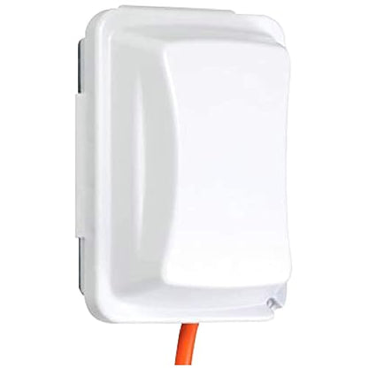 Taymac - Cubierta para receptáculo de salida individual resistente a la intemperie, 6.7 cm de profundidad, Blanco, Blanco