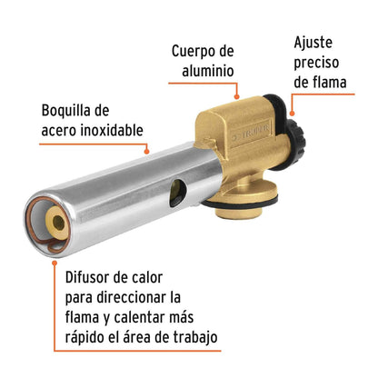 Truper BOQ-R, Boquilla con encendido electrónico, para lata roscada