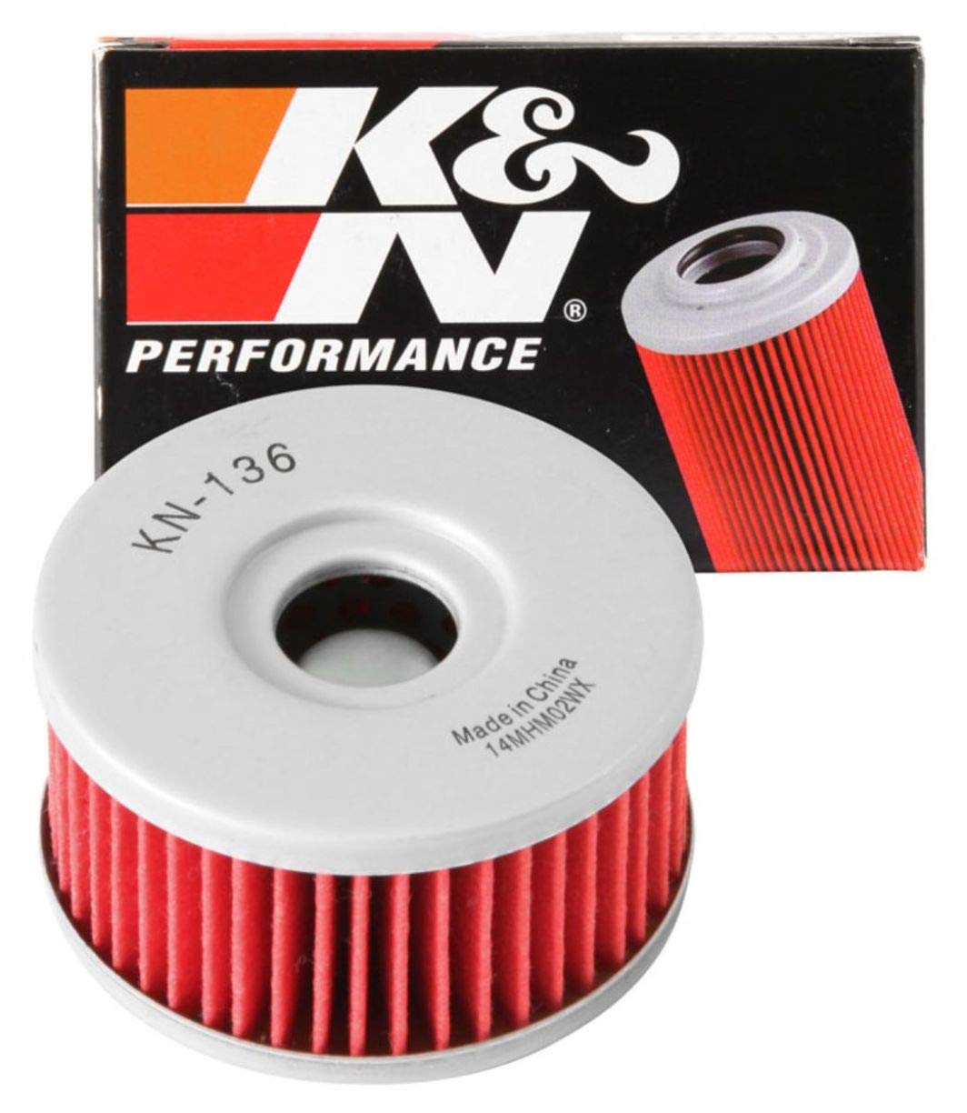 K&N Filtro de Aceite para Motocicleta KN-136, Rendimiento Premium