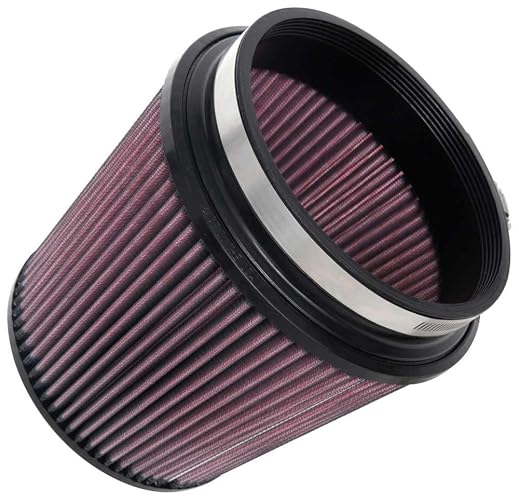 K&N - Filtro de aire universal de alto flujo original de por vida: alto rendimiento, premium, lavable: diámetro de la brida: 6 pulgadas, altura del filtro: 6.5 pulgadas, longitud de la brida: 1