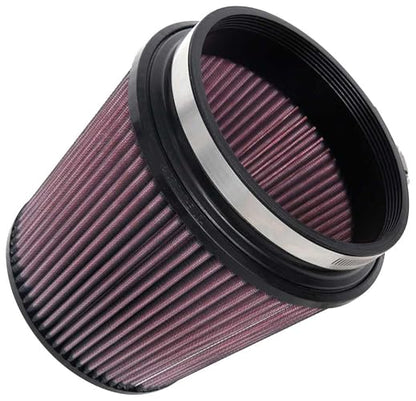 K&N - Filtro de aire universal de alto flujo original de por vida: alto rendimiento, premium, lavable: diámetro de la brida: 6 pulgadas, altura del filtro: 6.5 pulgadas, longitud de la brida: 1