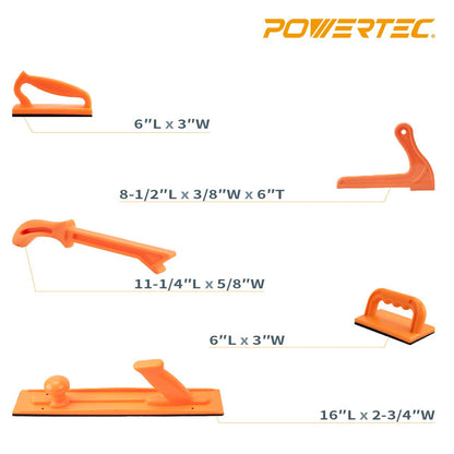 POWERTEC 71009 Paquete de 5 piezas de herramientas para protección | 5 piezas, mesa contorneadora formadora sierra cinta alisadora
