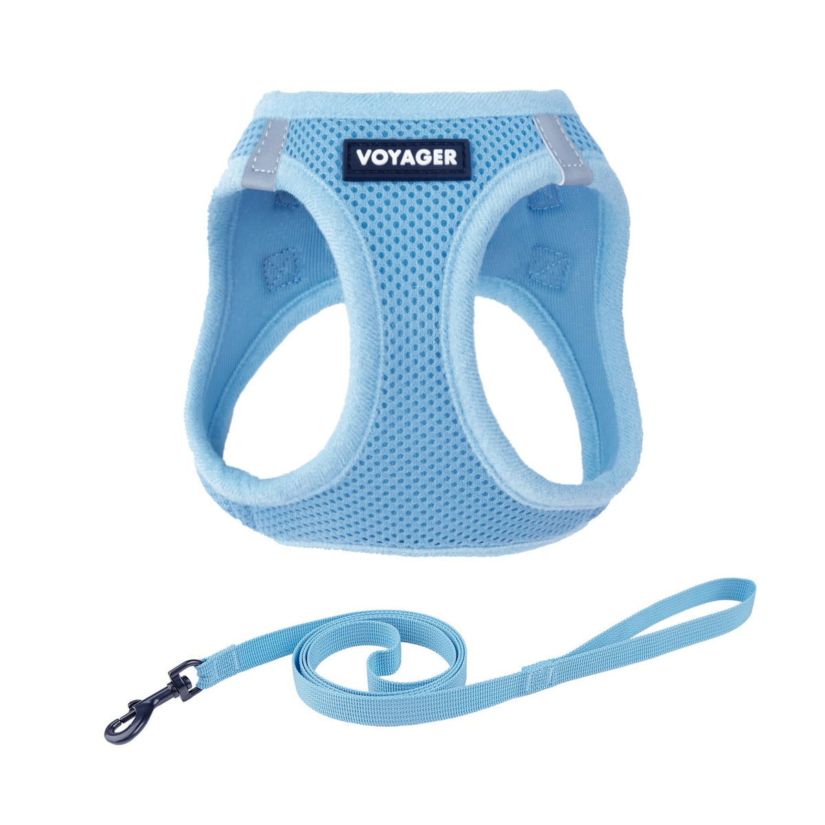 Best Pet Supplies Arnés Voyager Step-In Air para Perro, Todo Clima - XXS (Chest: 11.5 - 13" * Fit Cats) - Azul claro (borde a juego).