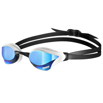 Arena Cobra Core Swipe Goggles de Natación Competitiva - Azul - Blanco - Deslizar espejo antivaho