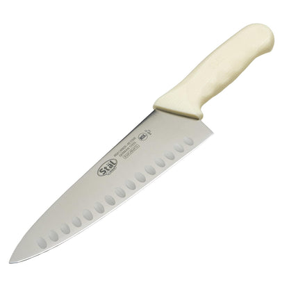 Winco Cuchillo de chef de grado comercial de 8 pulgadas con mango hueco, blanco