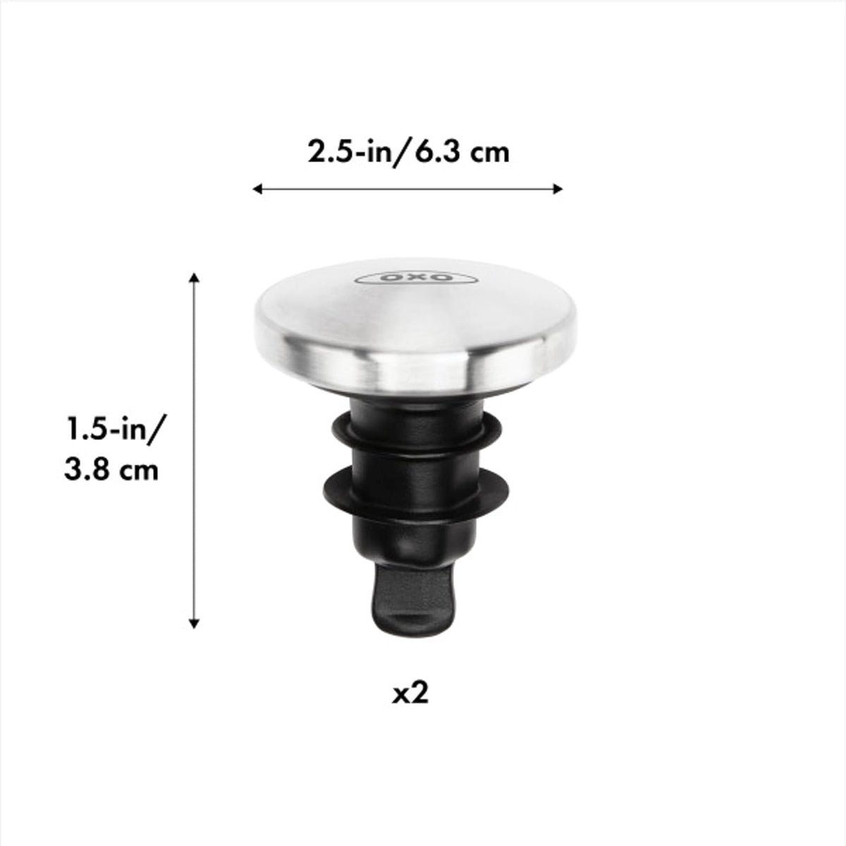 OXO SteeL - Tapón expandible para vino (2 unidades)
