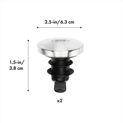 OXO SteeL - Tapón expandible para vino (2 unidades)