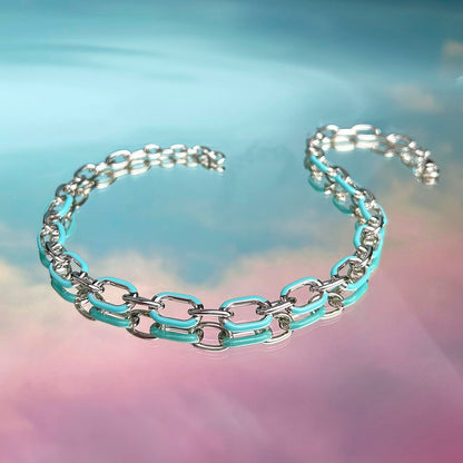 LOTUS STYLE Collar tropical vibes para dama en tono azul