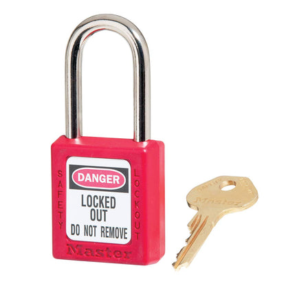 Master Lock 410 Candado de Seguridad para Bloqueo y Etiquetado - Rojo -