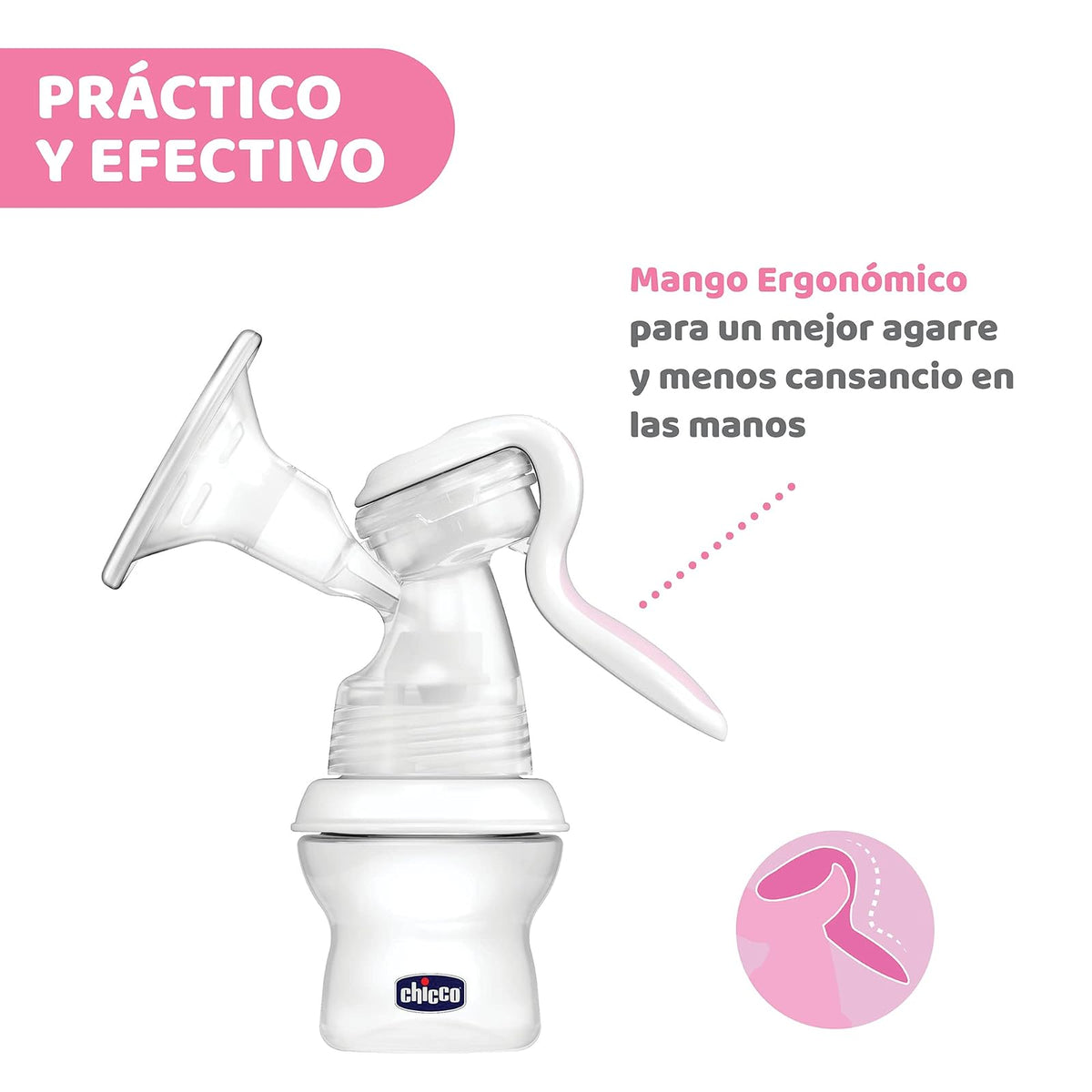 CHICCO, Extractor de Leche Materna Manual Natural Feeling, Accesorios de Lactancia