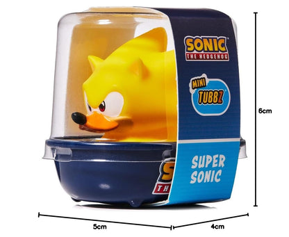 TUBBZ - Figura de Pato de Goma de Vinilo Coleccionable Super Sonic – Producto Oficial de Sonic The Hedgehog – TV Infantil, películas y Videojuegos