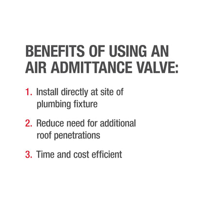 Oatey 39228 Sure-Vent AAV con adaptador de PVC, 1,5 pulgadas, 6 DFU