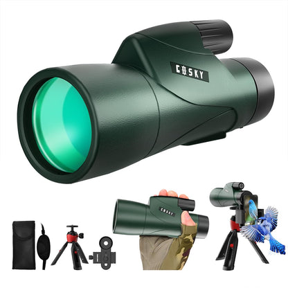 Gosky 12x55 High Definition Monocular Telescope and Quick Smartphone Holder - 2018 Newest Waterproof Monocular -BAK4 Prism for Wildlife Bird Watching Hunting Camping Travelling Wildlife Secenery