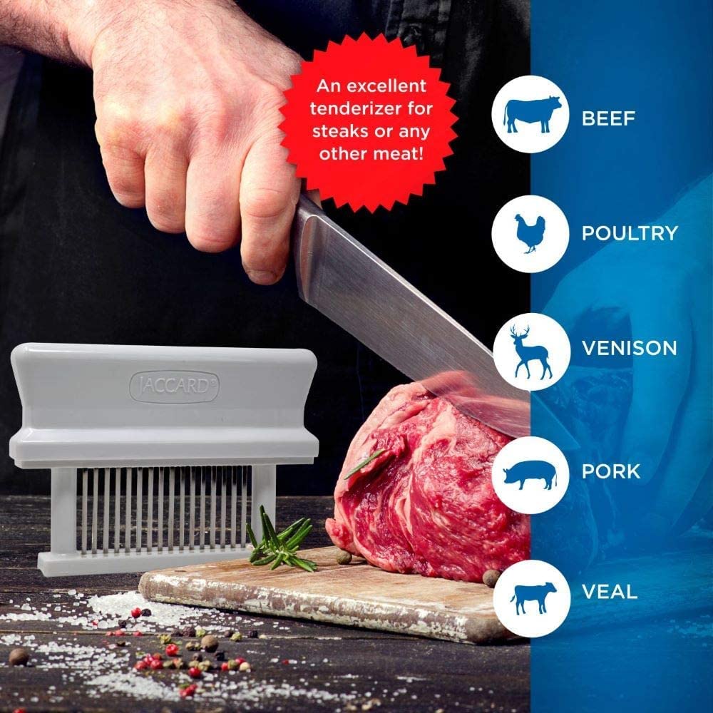Jaccard - Ablandador de carne de 16 hojas, original Super Mini ablandador de carne, columnas ABS, 1.00 x 4.00 x 5.8 pulgadas, color blanco