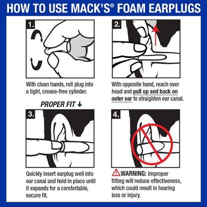 Mack's - Tapones de espuma ultrasuave para el cuidado de los oídos, 50 pares
