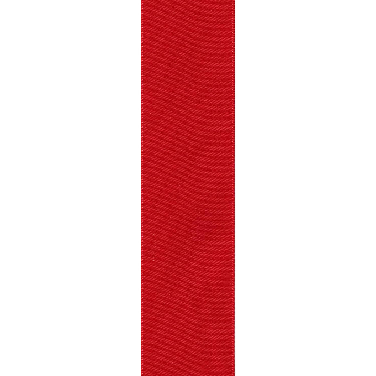 Berwick Offray 601051A Cinta de satén de doble cara de 1.5 pulgadas de ancho para envolver regalos, decoración y manualidades, carrete de 50 yardas, rojo