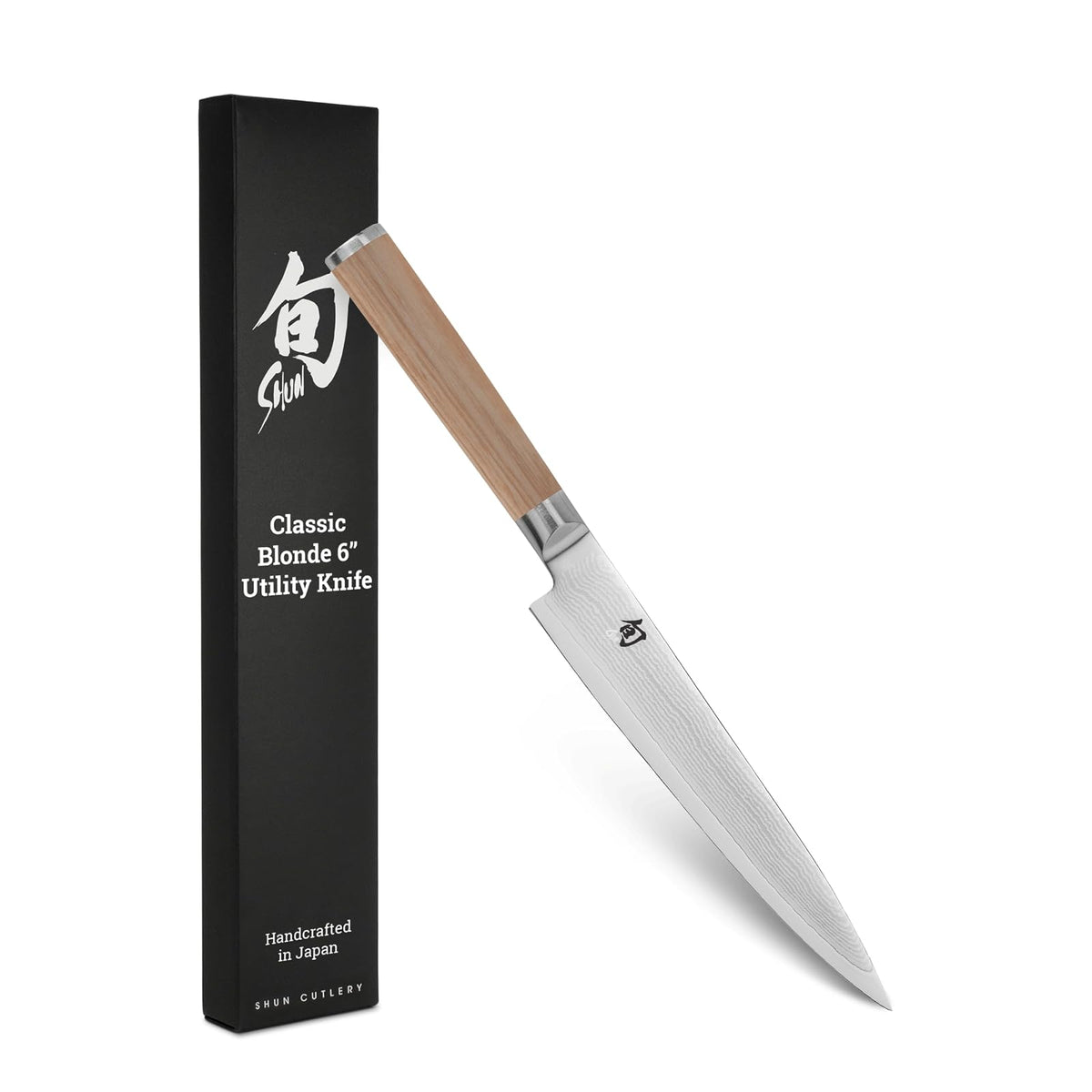 Shun Classic Blonde - Cuchillo multiusos (15,2 cm), mango de madera de Pakkawood, hoja VG-MAX (DM0701W)