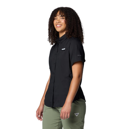 Columbia Camisa Tamiami II Manga Corta para Mujer - Protección Solar Omni-Shade y Gestión de Humedad Omni-Wick - Azul - Talla estándar