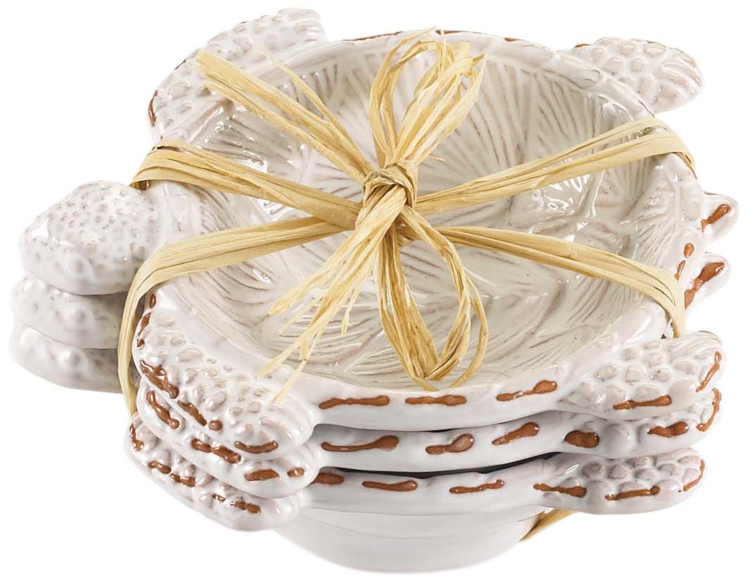 Mud Pie 107384 Turtle Shaped Dip Bowls, Mini, Set of 3
