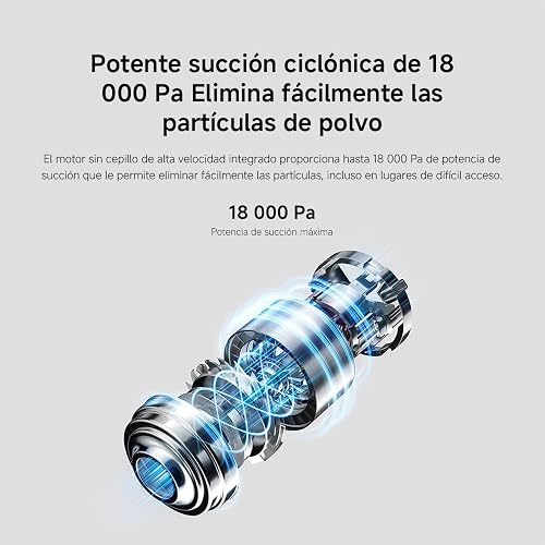 XIAOMI Vacuum Cleaner G20 Lite,Aspiradora inalámbrica con 18000 Pa y 65AW | Batería de Larga duración,Cepillo multisuperficie,Luces LED,Filtración de 5 etapas 99.9%,para Pisos, alfombras, Grietas y más