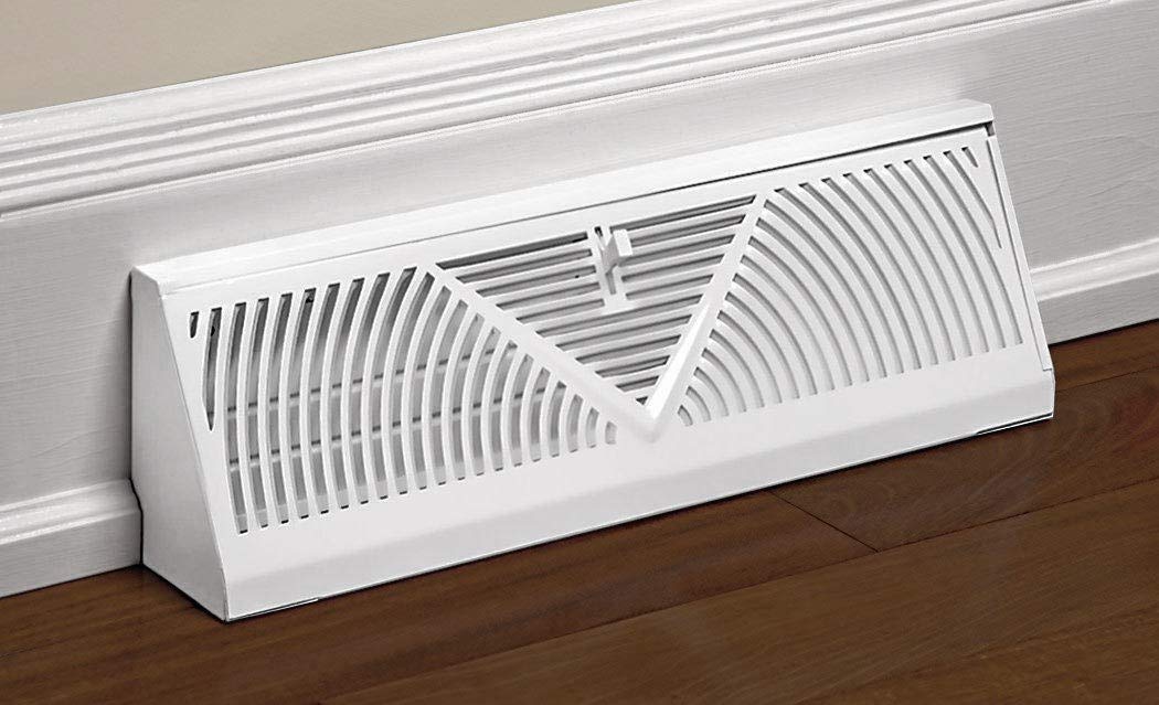 Accord, diseño de Baseboard registro con Sunburst, Classic, 24 pulgadas