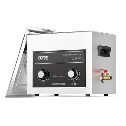VEVOR - Limpiador ultrasónico de 10 litros con temporizador de calentador y cesta, máquina de cavitación sónica digital profesional, máquina de limpieza de 240 W para herramientas de laboratorio,