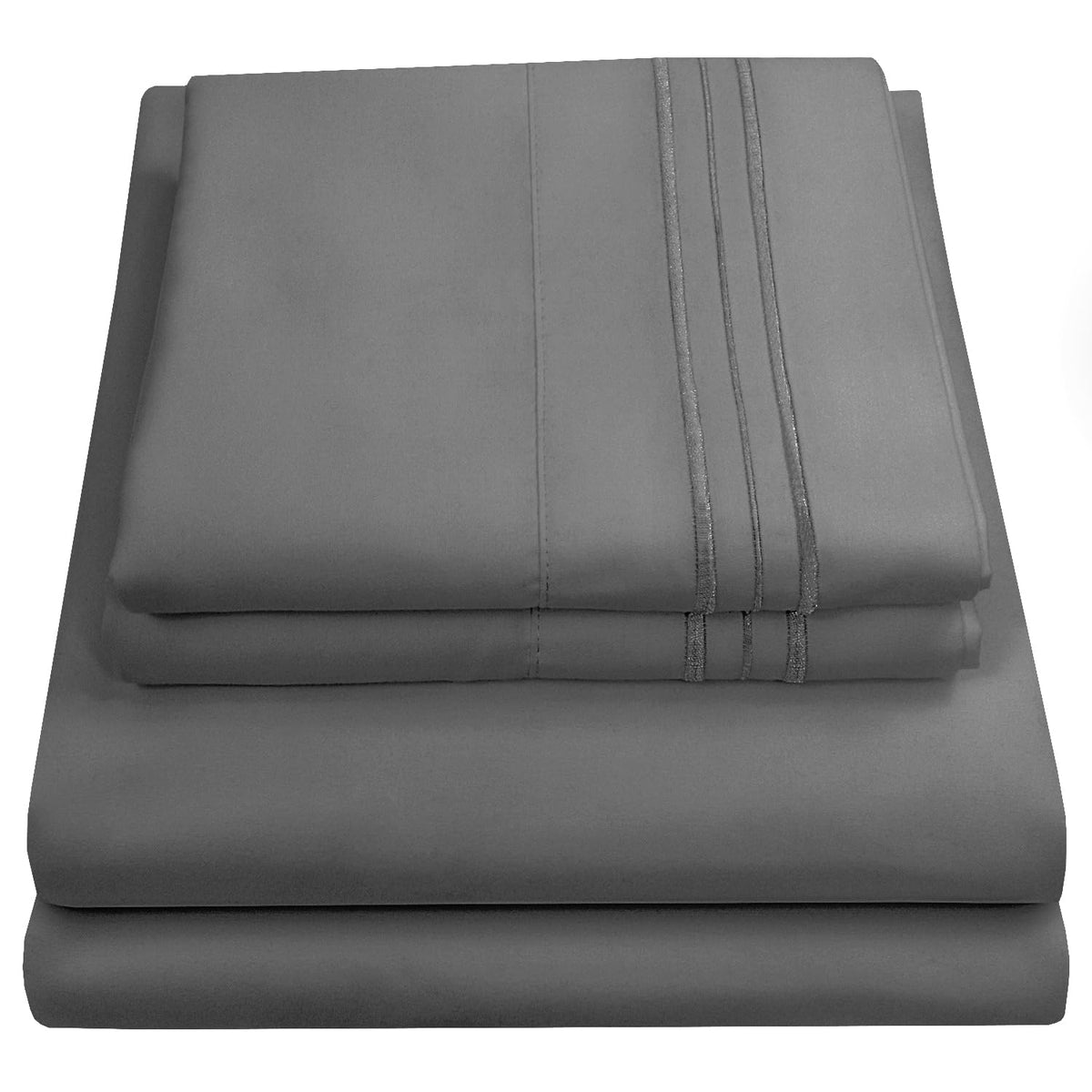 Sweet Home Collection Juego de Sábanas 1800 Hilos - Gris - King - Juego de sábanas