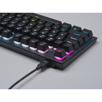Corsair K60 PRO TKL RGB Teclado para Juegos Mecánico-Óptico sin Tornillos con Cable - Interruptores OPX - Tapas de Policarbonato - Compatible con iCUE - QWERTY ES - PC, Mac, Xbox - Negro