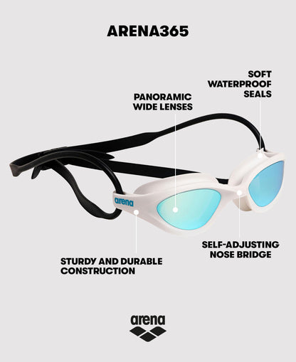 ARENA - anteojos de natación unisex 365 para nadadores de fitness, cómodas y antivaho, diseño hermético, sin espejo, para nadar, hombres y mujeres, transparente/gris azul/transparente