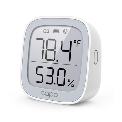 TP-Link Tapo T315 Sensor de temperatura y humedad con pantalla E-Ink de 2.7″, almacenamiento gratuito de datos en la nube para grabar hasta 2 años, compatible con Alexa (Requiere Hub)