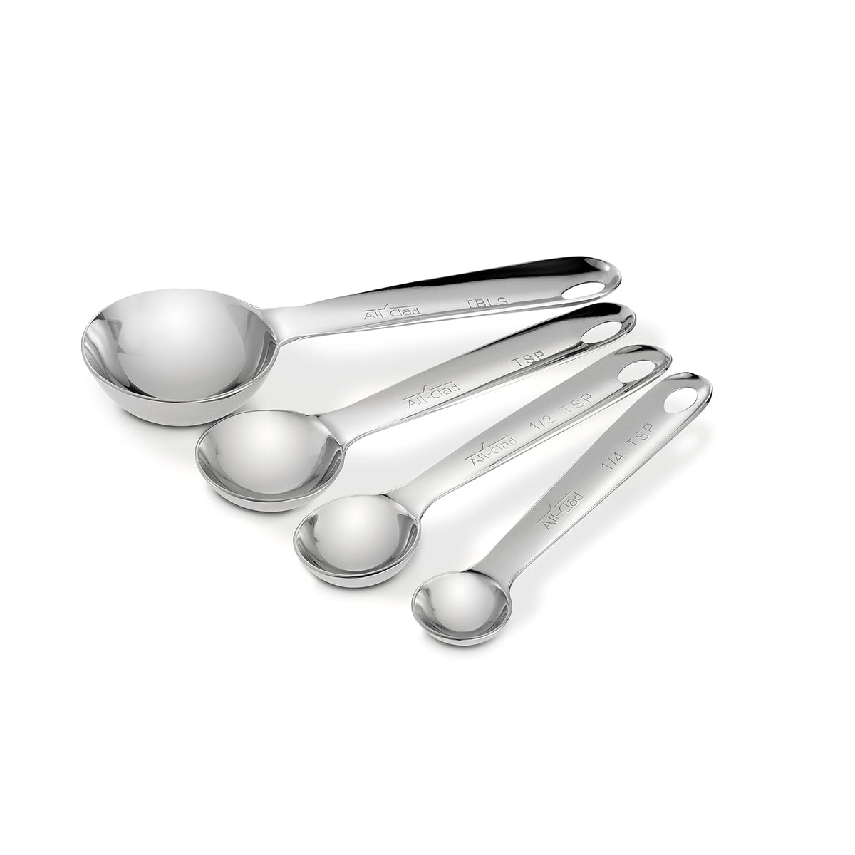 All-Clad Specialty - Cucharas medidoras de acero inoxidable para cocina, utensilios de cocina, utensilios de cocina, plata